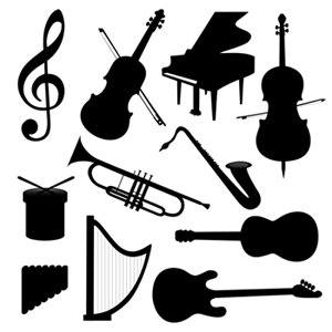 MUSIC instuments - silhouette
